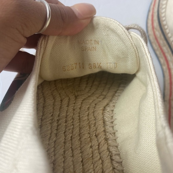 Gucci Cream Logo Print Platform Espadrilles Flats - Picture 3 of 7